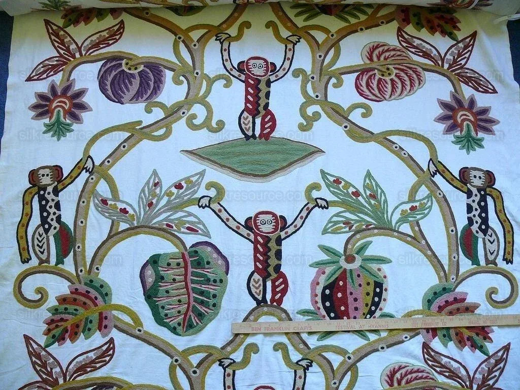 Clarence House Monkey Crewel Jembala Small Scale MSRP USD688/y