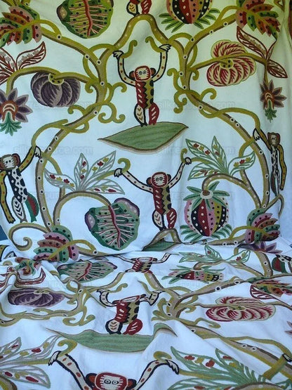 Clarence House Monkey Crewel Jembala Small Scale MSRP USD688/y