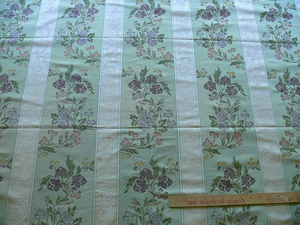 Fabricut Roven Ritz Paris Italian Made Teaberry Green Lavndr/pnk