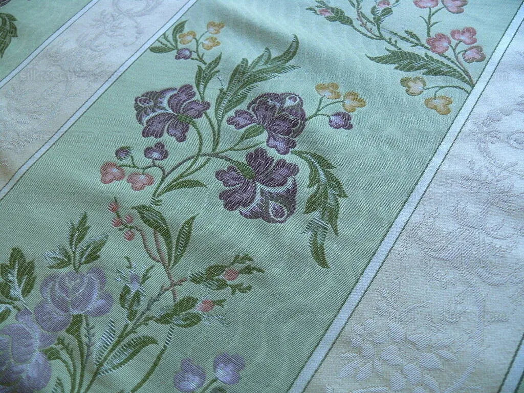 Fabricut Roven Ritz Paris Italian Made Teaberry Green Lavndr/pnk