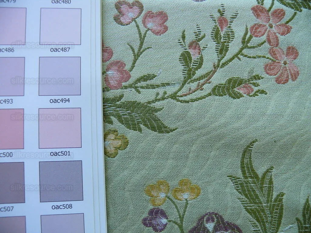 Fabricut Roven Ritz Paris Italian Made Teaberry Green Lavndr/pnk