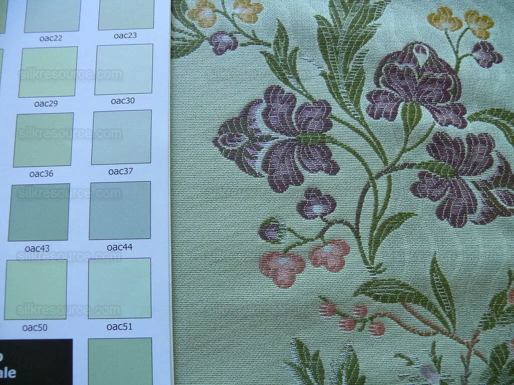 Fabricut Roven Ritz Paris Italian Made Teaberry Green Lavndr/pnk