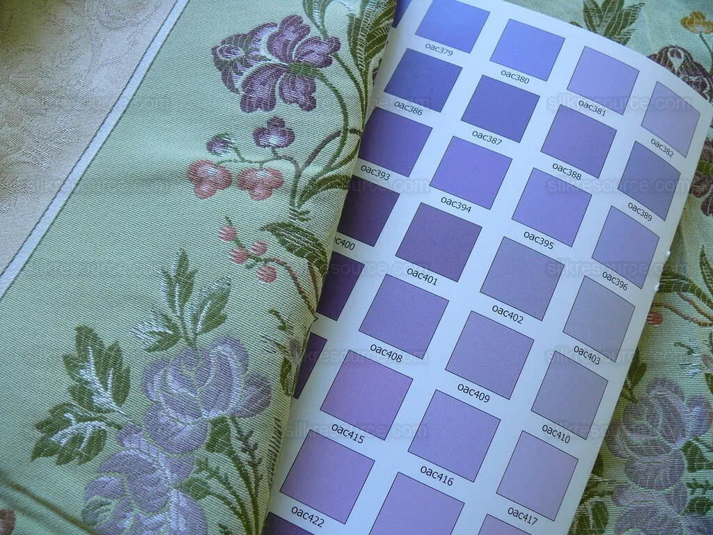 Fabricut Roven Ritz Paris Italian Made Teaberry Green Lavndr/pnk