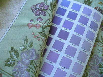 Fabricut Roven Ritz Paris Italian Made Teaberry Green Lavndr/pnk