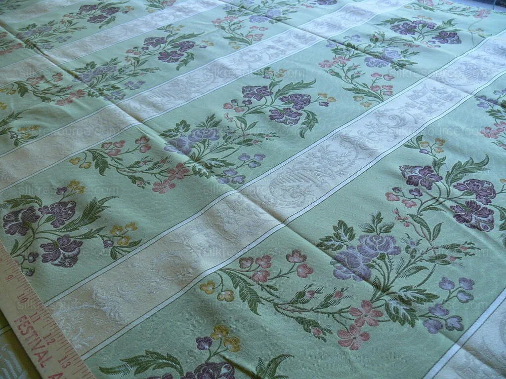 Fabricut Roven Ritz Paris Italian Made Teaberry Green Lavndr/pnk