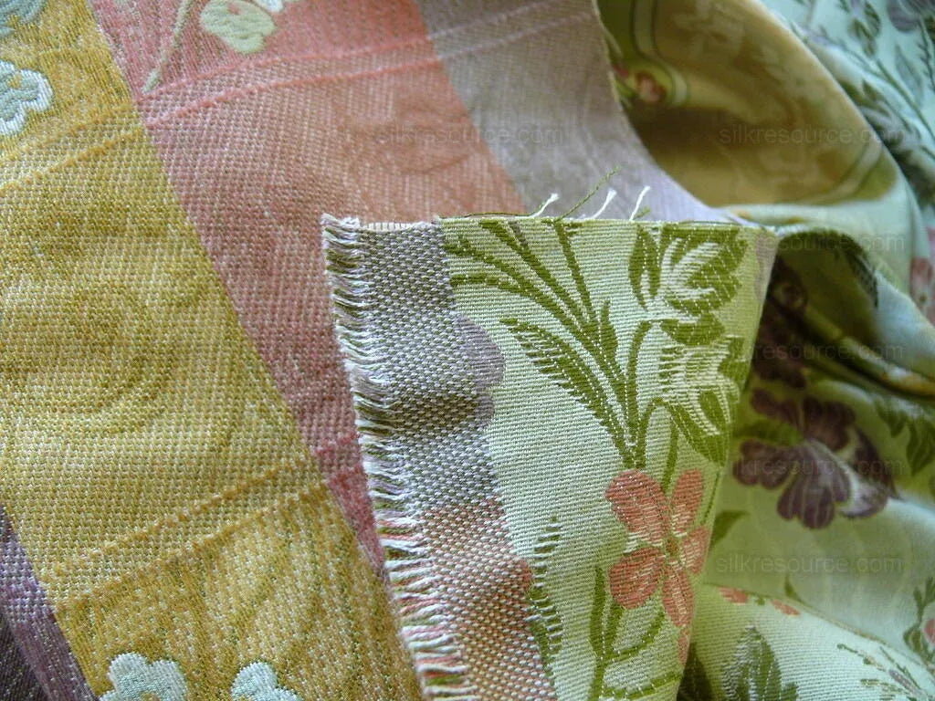 Fabricut Roven Ritz Paris Italian Made Teaberry Green Lavndr/pnk