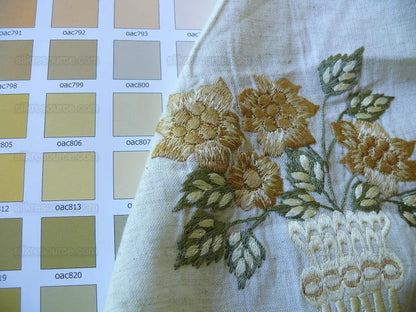 Fabricut Quilvio Embrd Linen/cotton Marigold Yellow On Nat Bty