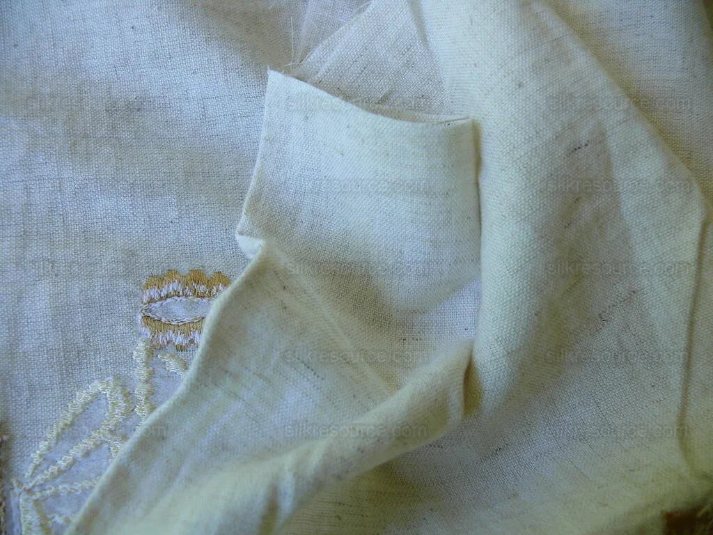 Fabricut Quilvio Embrd Linen/cotton Marigold Yellow On Nat Bty