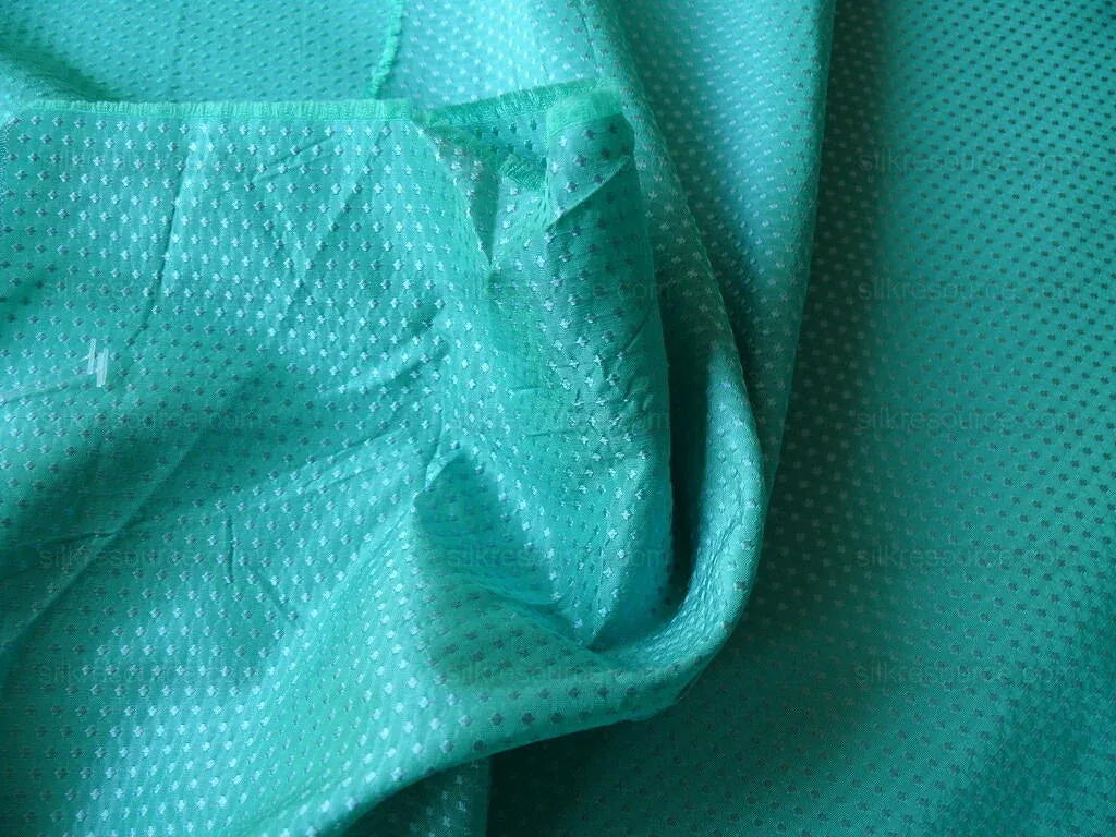 Clarence House Vega Silk Textured Swiss Dot Sea Green Turquoise Sapphire Blue MSRP USD 352/Y