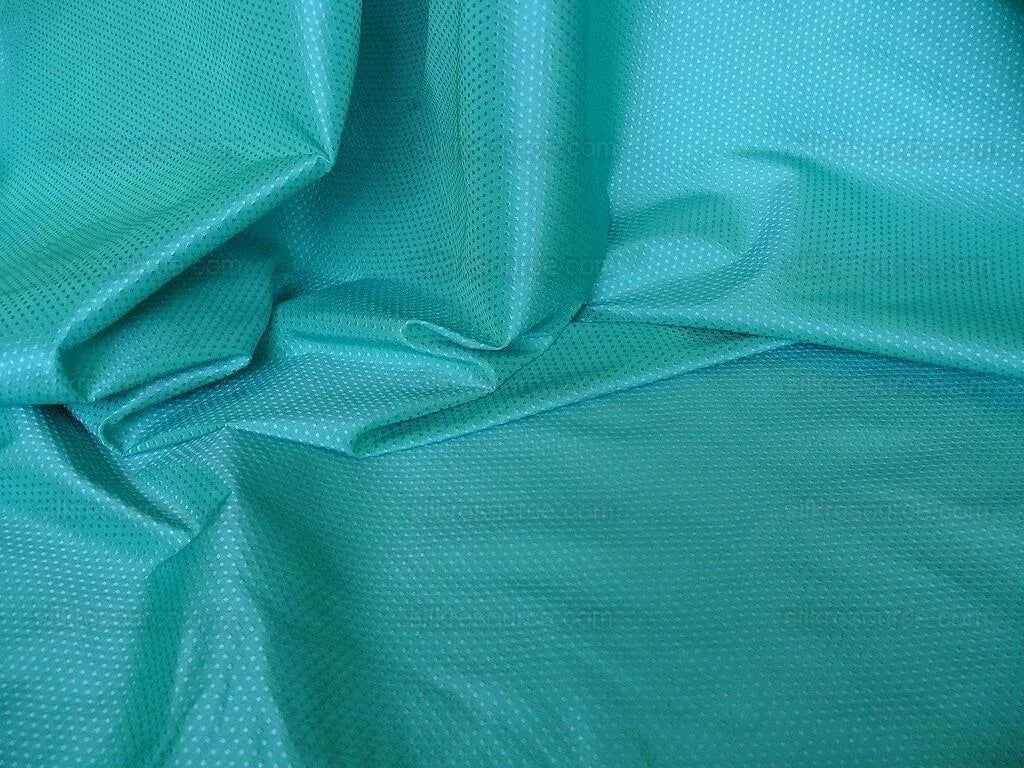 Clarence House Vega Silk Textured Swiss Dot Sea Green Turquoise Sapphire Blue MSRP USD 352/Y