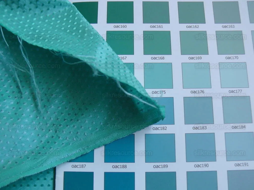 Clarence House Vega Silk Textured Swiss Dot Sea Green Turquoise Sapphire Blue MSRP USD 352/Y