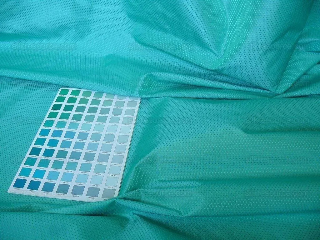 Clarence House Vega Silk Textured Swiss Dot Sea Green Turquoise Sapphire Blue MSRP USD 352/Y