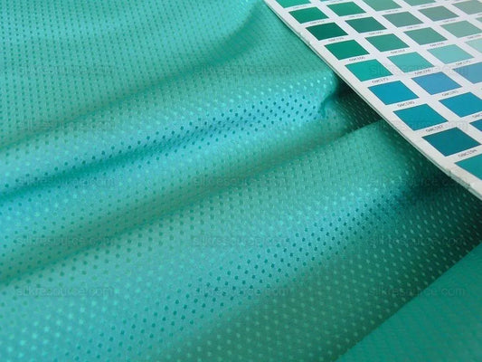 Clarence House Vega Silk Textured Swiss Dot Sea Green Turquoise Sapphire Blue MSRP USD 352/Y