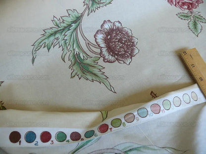 Clarence House English Spring Rose Tulip Pink Blue Green on Tan Botanical Printed Cotton Chintz BY Yard
