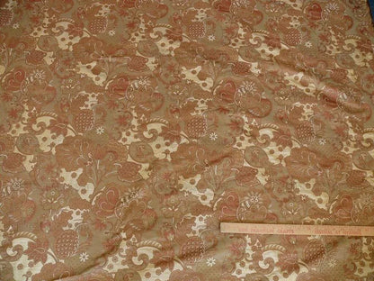 Bty Feathery Lace Paisley 100% Silk Lampas "474tuscana" Gold Bn
