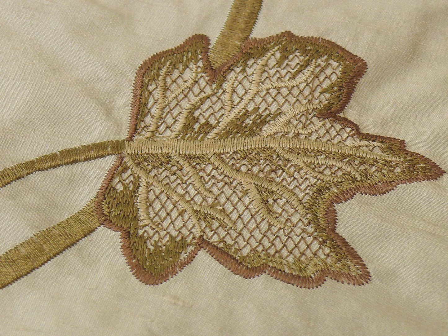 Schumacher Silk Embroidery Lotus Passion Flower Crimson Red Cream White Bty