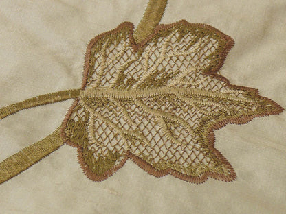 Schumacher Silk Embroidery Lotus Passion Flower Crimson Red Cream White Bty