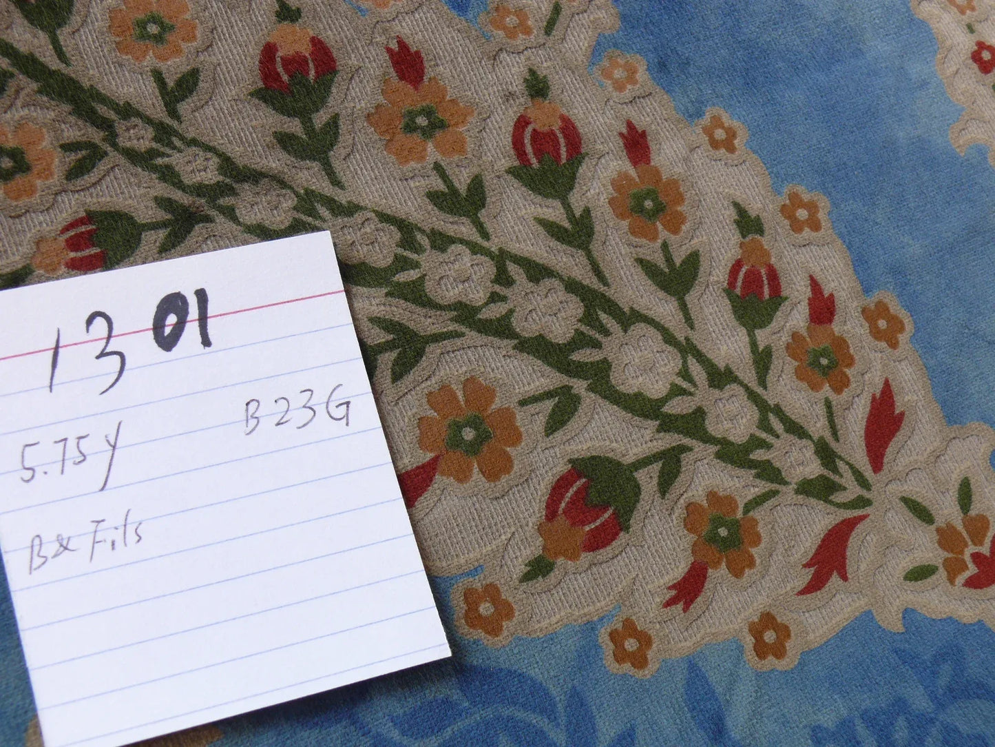 Brunschwig & Fils Kuthaya Cut & Printed Velvet Blue Red Multi