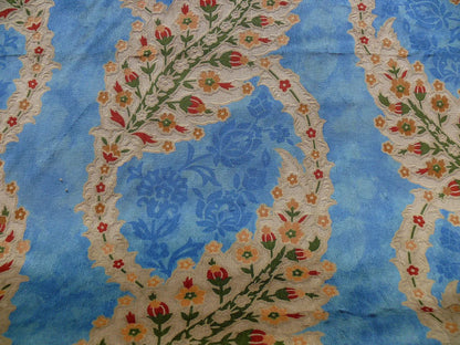 Brunschwig & Fils Kuthaya Cut & Printed Velvet Blue Red Multi