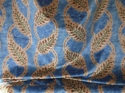 Brunschwig & Fils Kuthaya Cut & Printed Velvet Blue Red Multi