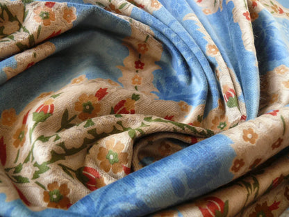 Brunschwig & Fils Kuthaya Cut & Printed Velvet Blue Red Multi