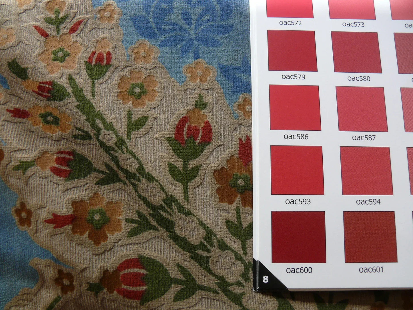 Brunschwig & Fils Kuthaya Cut & Printed Velvet Blue Red Multi