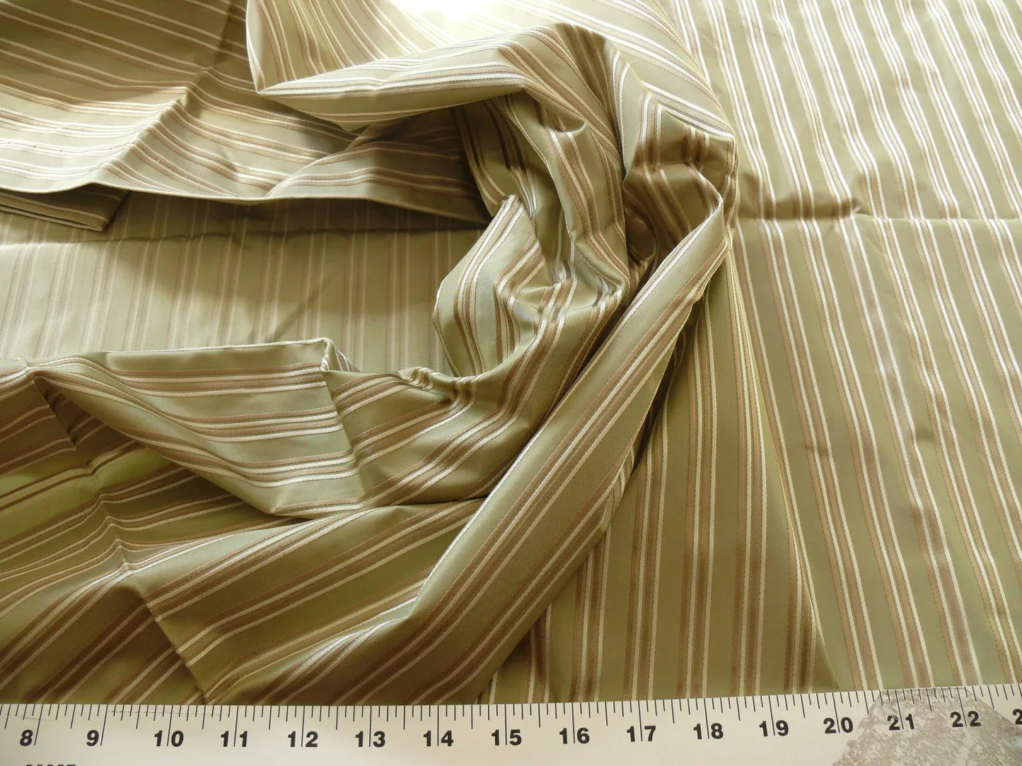 Coraggio Textile Fabric 3yard from Italy Highest Quality Silk Stripe Green Gold Renaissance MSRP USD 300+/yard