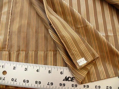 Coraggio Textile Fabric 3yard from Italy Highest Quality Silk Stripe Brown Gold Renaissance MSRP USD 300+/yard
