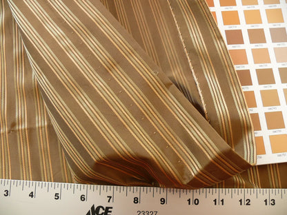 Coraggio Textile Fabric 3yard from Italy Highest Quality Silk Stripe Brown Gold Renaissance MSRP USD 300+/yard