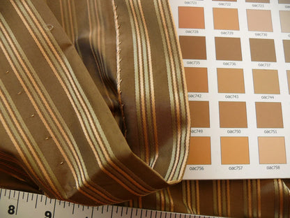 Coraggio Textile Fabric 3yard from Italy Highest Quality Silk Stripe Brown Gold Renaissance MSRP USD 300+/yard