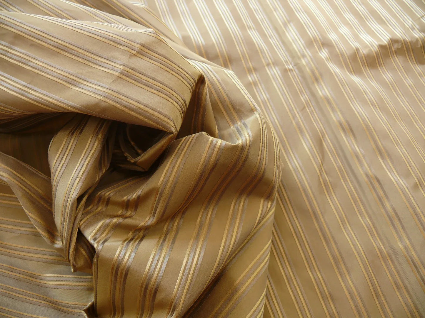 Coraggio Textile Fabric 3yard from Italy Highest Quality Silk Stripe Light Brown Gold Renaissance MSRP USD 300+/yard