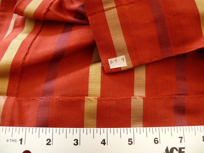 Coraggio Textile Fabric 3yard from Italy Highest Quality Silk Stripe Red Gold Renaissance MSRP USD 300+/yard