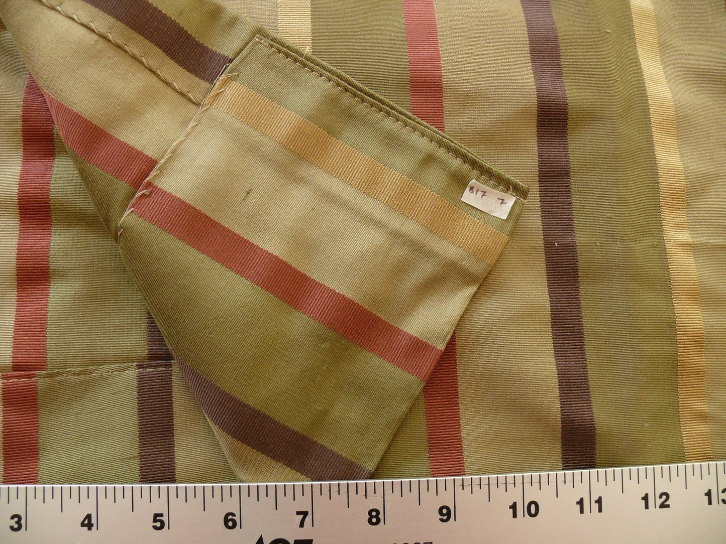 Coraggio Textile Fabric 3yard from Italy Highest Quality Silk Stripe Green Red Purple Brown Renaissance MSRP USD 300+/yard