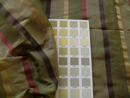 Coraggio Textile Fabric 3yard from Italy Highest Quality Silk Stripe Green Red Purple Brown Renaissance MSRP USD 300+/yard