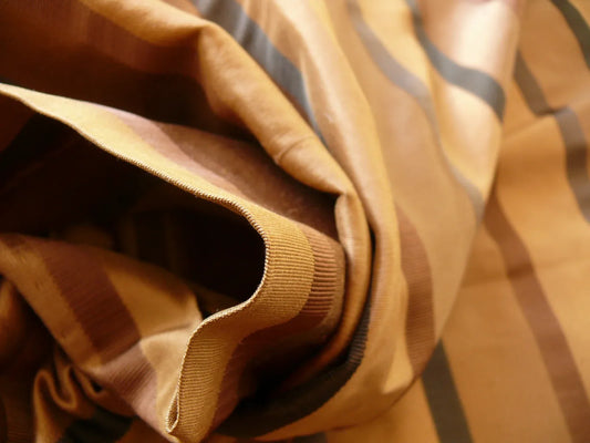 Coraggio Textile Fabric 3yard from Italy Highest Quality Silk Stripe Brown Black Renaissance MSRP USD 300+/yard