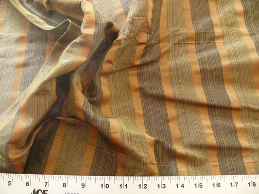 Coraggio Textile Fabric 3yard from Italy Highest Quality Silk Stripe Orange Brown Green Renaissance MSRP USD 300+/yard