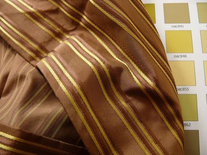 Coraggio Textile Fabric 3yard from Italy Highest Quality Silk Stripe Brown Gold MSRP USD 300+/yard