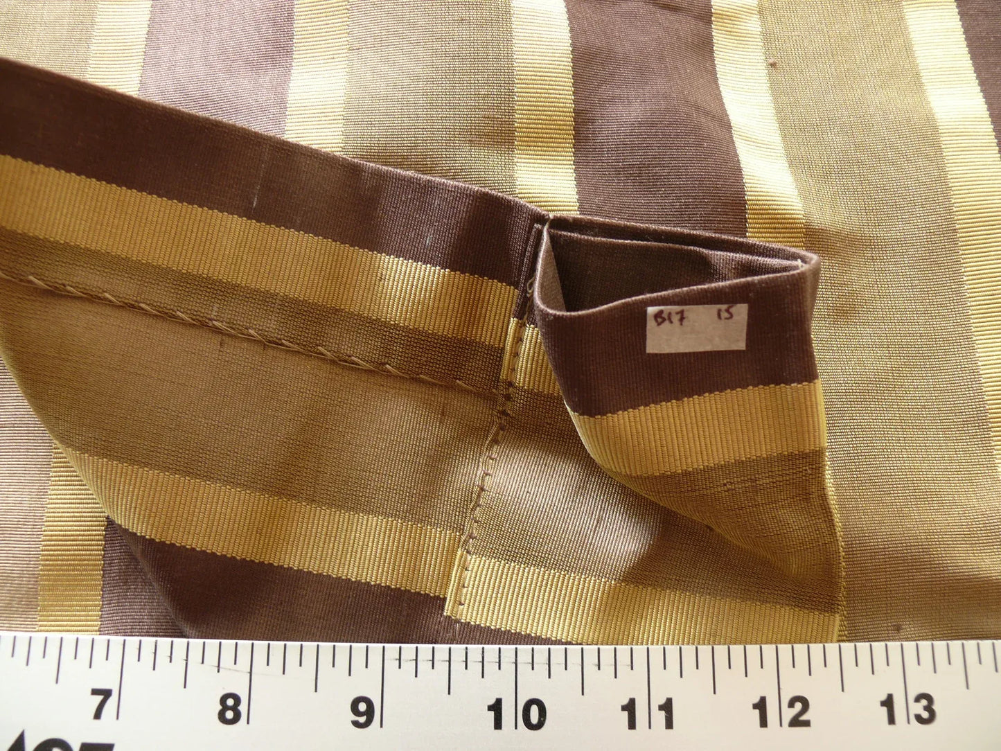 Coraggio Textile Fabric 3yard from Italy Highest Quality Silk Wide Stripe Green Brown Gold MSRP USD 300+/yard