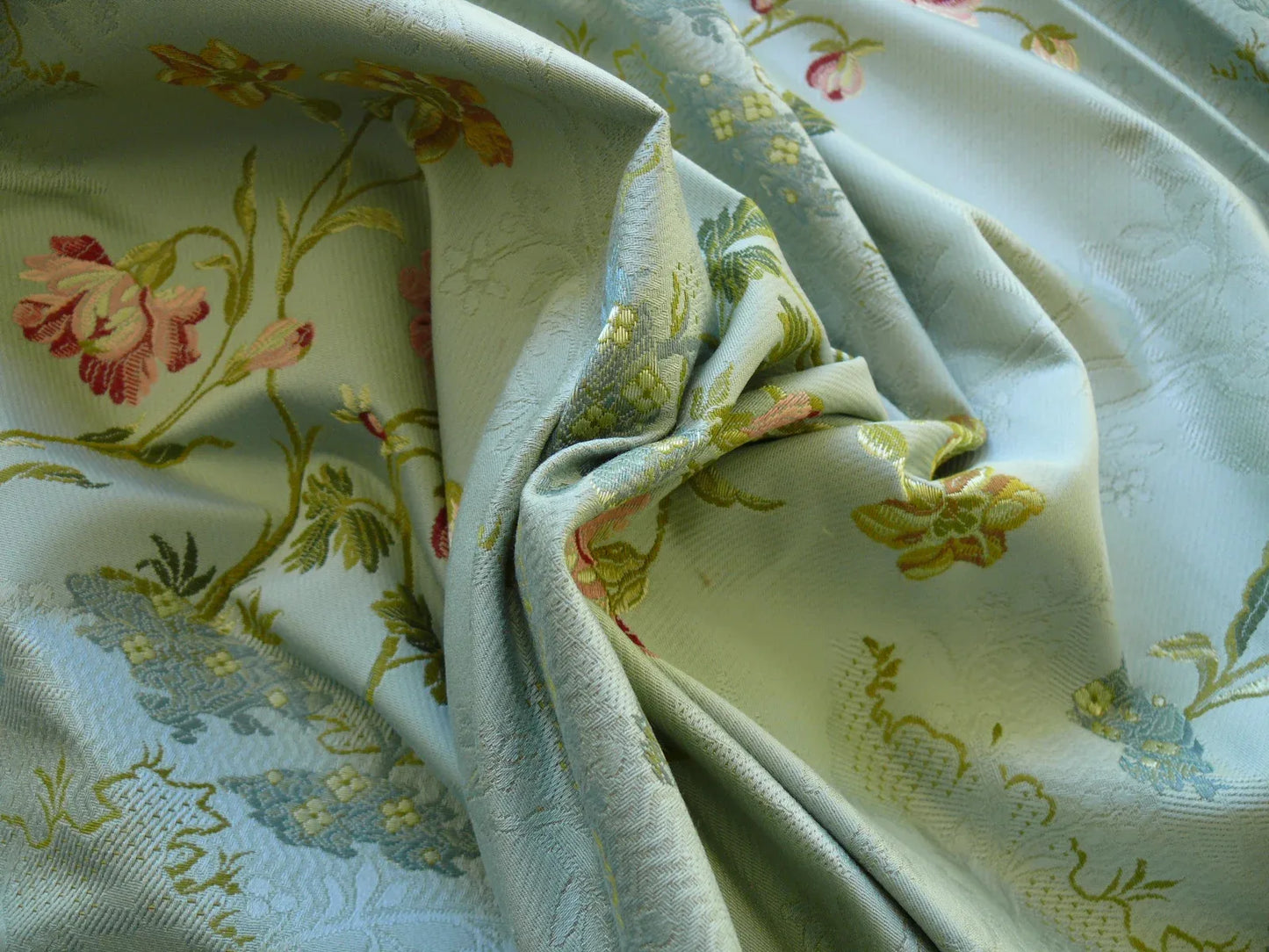 Brunschwig &amp; Fils Antoinette Woven Lampas Powder Blue 89719-206