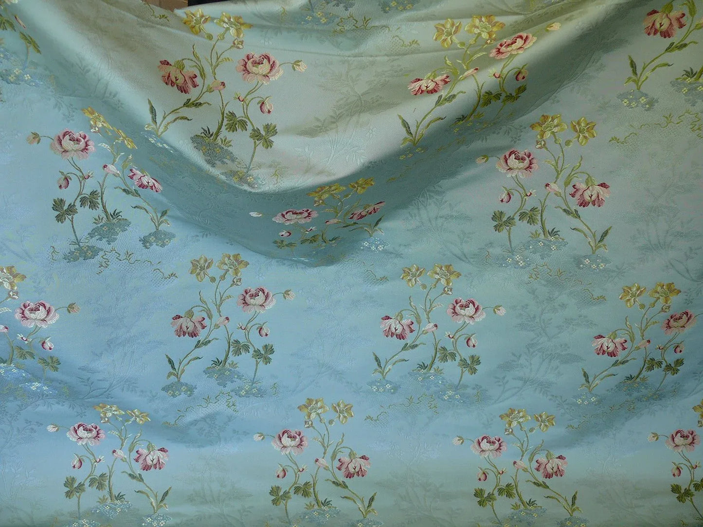 Brunschwig &amp; Fils Antoinette Woven Lampas Powder Blue 89719-206