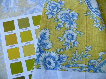 Brunschwig and Fils En Plein Air French Country Print Blue Birds Animals Yellow Bty