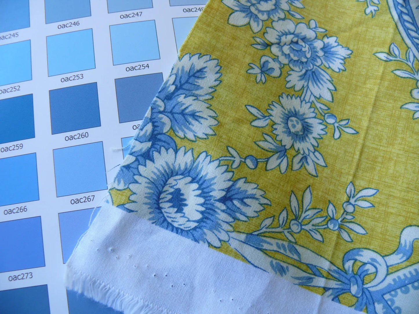 Brunschwig and Fils En Plein Air French Country Print Blue Birds Animals Yellow Bty