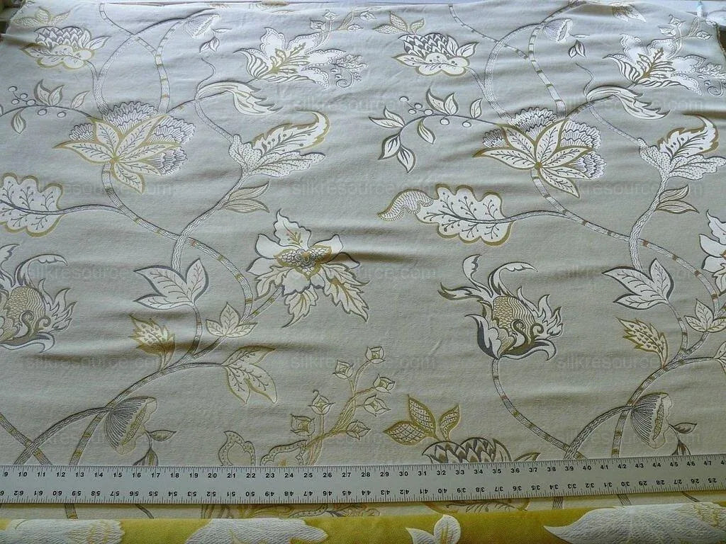 By Yard Designer Silk &amp; Linen Grande Spectacular Blue White Gold Tree MSRP USD 300+/Y