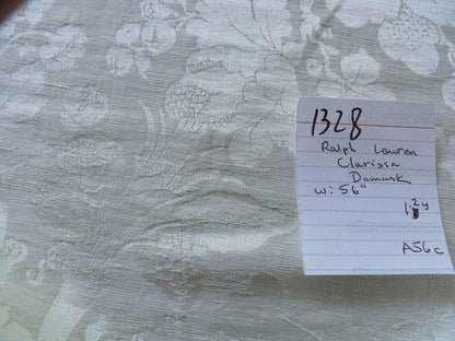 By Yard Ralph Lauren Clarissa Silk+linen Damask Pearl Snow White Mspr$311/y #1328