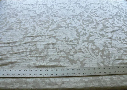 By Yard Ralph Lauren Clarissa Silk+linen Damask Pearl Snow White Mspr$311/y #1328