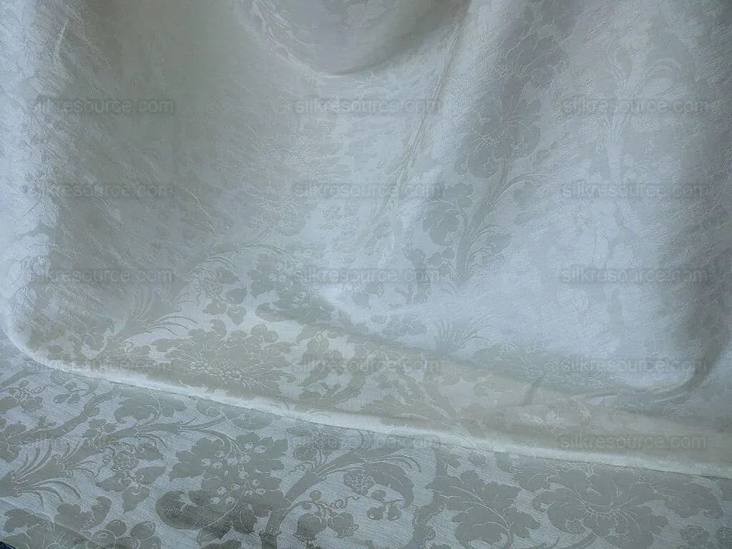 By Yard Ralph Lauren Clarissa Silk+linen Damask Pearl Snow White Mspr$311/y #1328