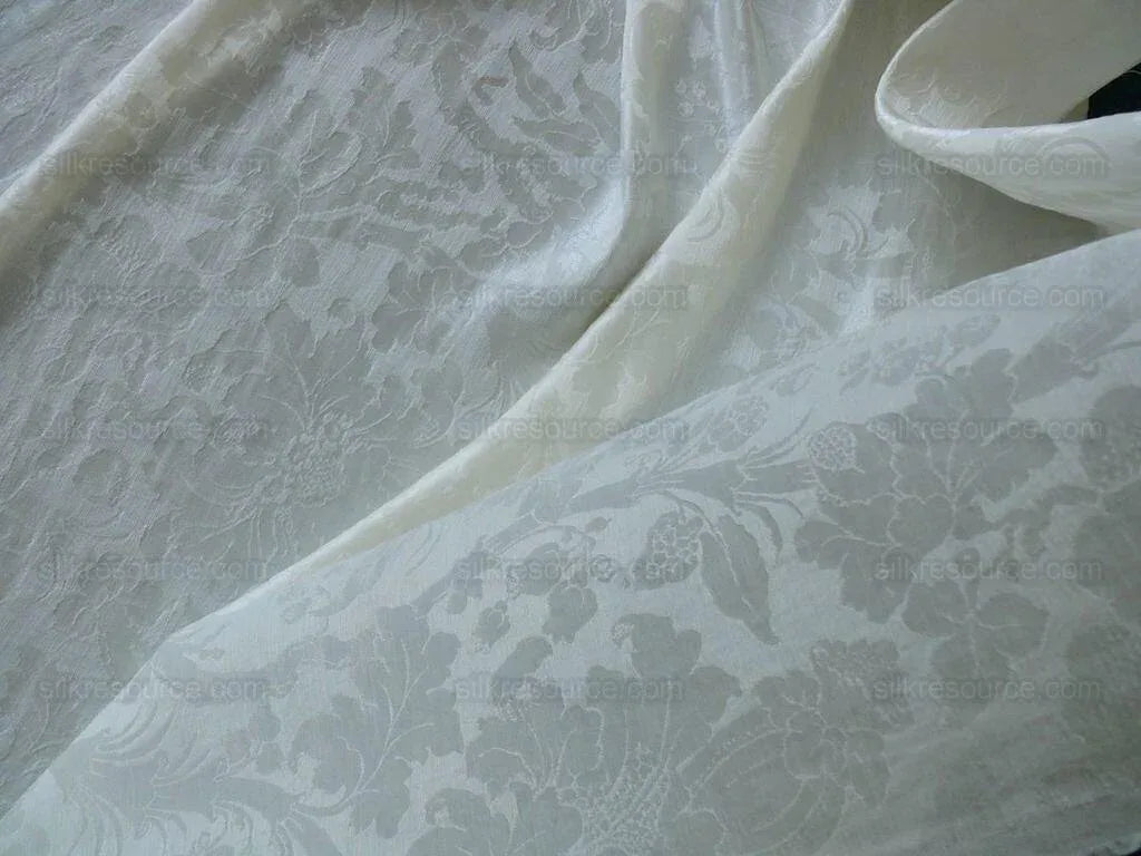 By Yard Ralph Lauren Clarissa Silk+linen Damask Pearl Snow White Mspr$311/y #1328