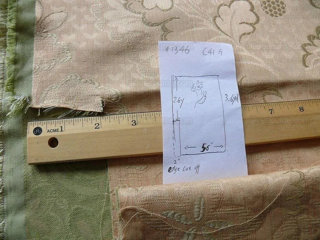 Scalamandre "villa Lante Unito" Lampas Floral Salmon 3.6y