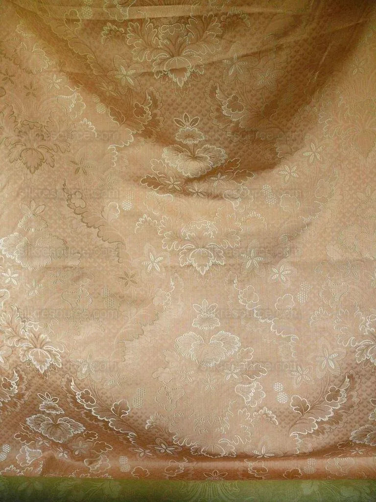 Scalamandre "villa Lante Unito" Lampas Floral Salmon 3.6y