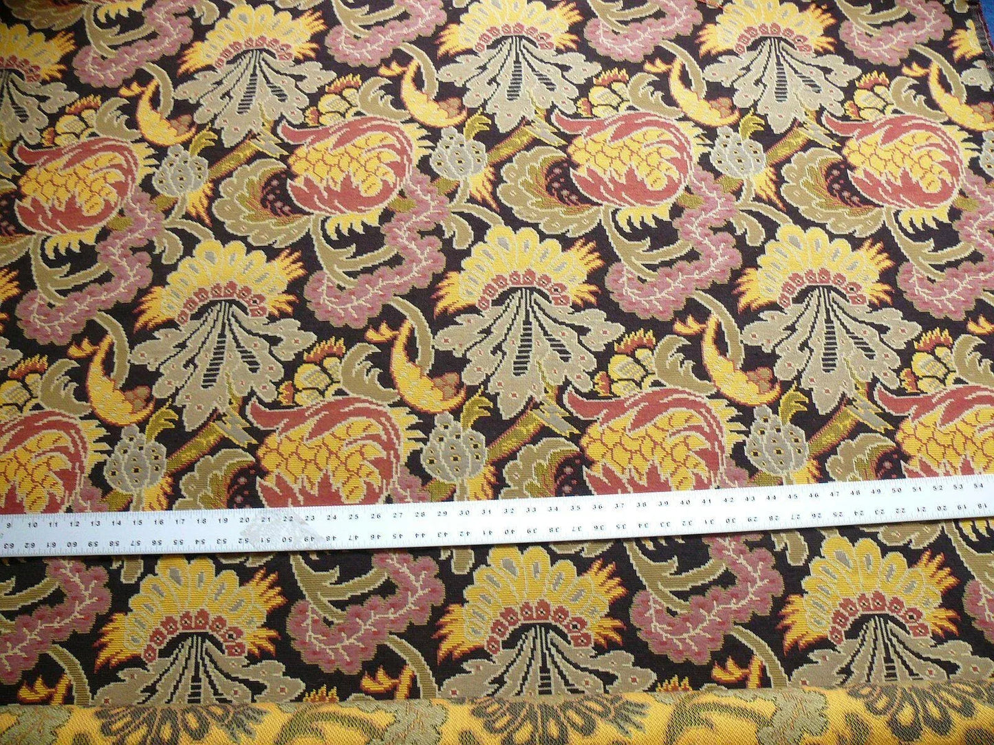 Clarence House Chinon Tapestry Pom &amp; Lotus Acanthus Flora Noir MSRP USD 396/Y